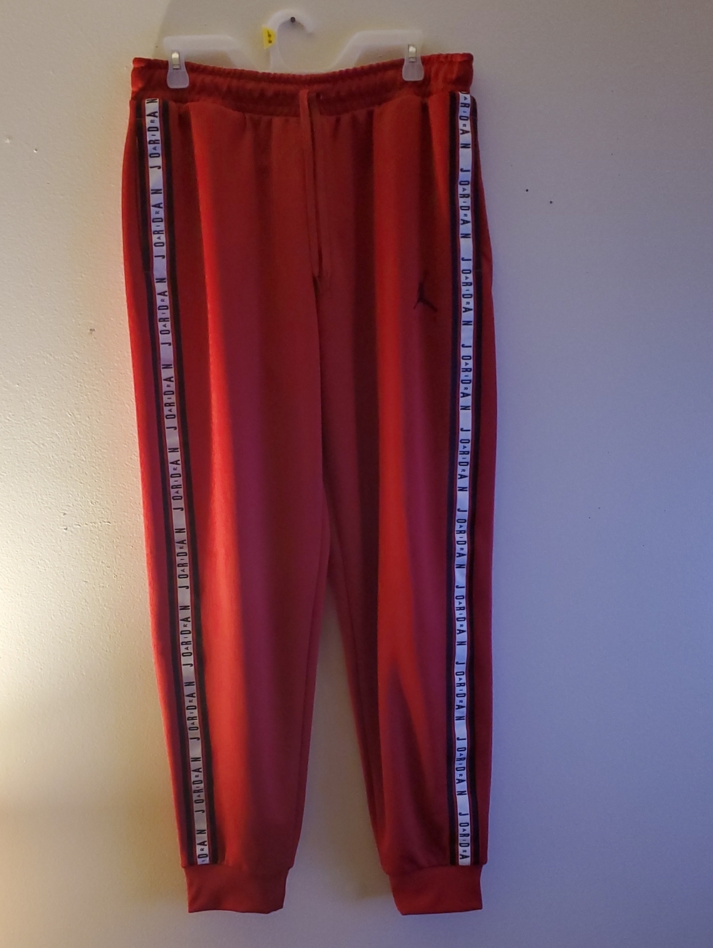 Jordan Red Men's Joggers with Black & White Side Tape